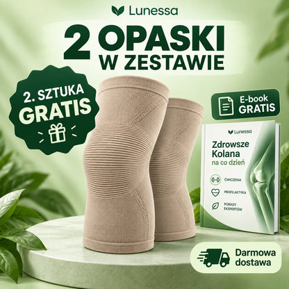 Zyskaj DARMOWĄ opaskę przy zakupie 1 sztuki ! Lunessa Opaska Kompresyjna na Kolano